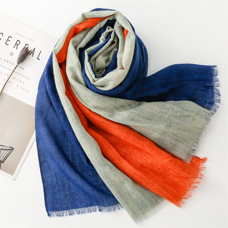 Women's Lightweight Mixed Color Stitching Scarf