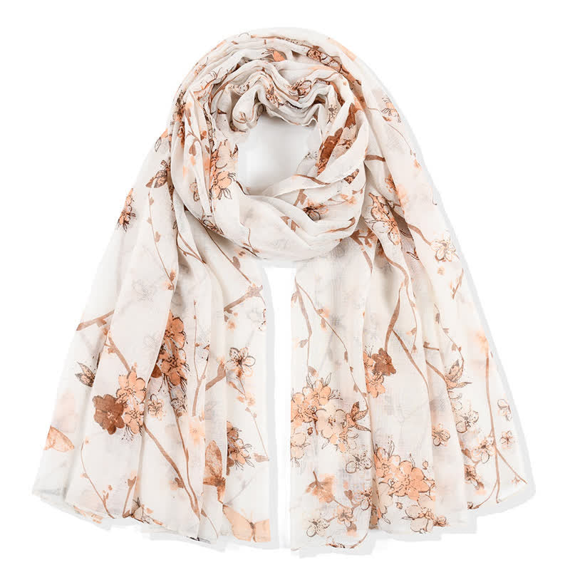 Women's Elegant Vibrant Floral Long Wrap Scarf