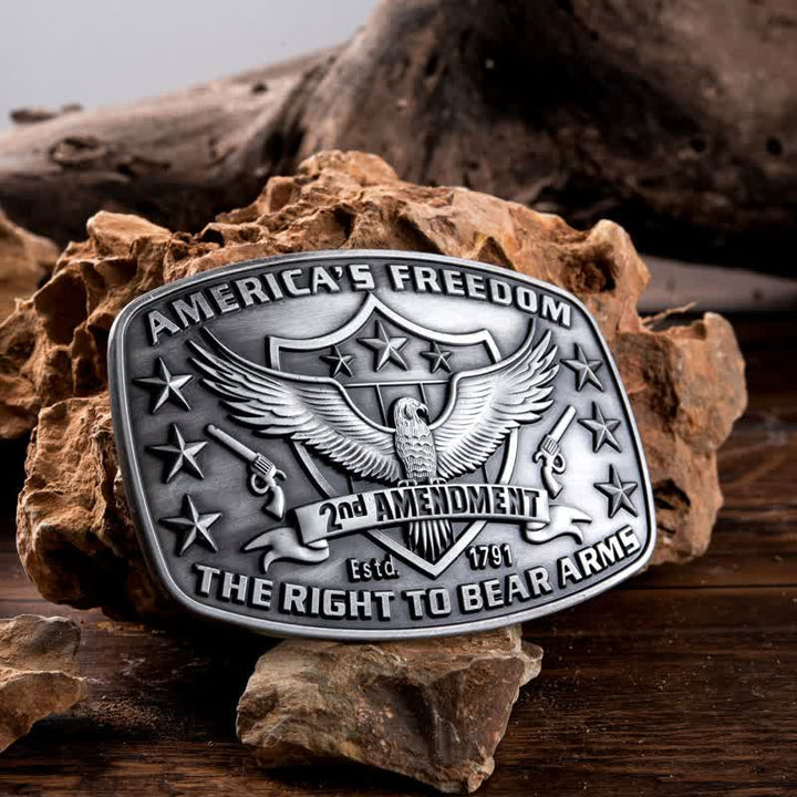 Men's DIY Eagle America's Freedom Buckle Leather Belt