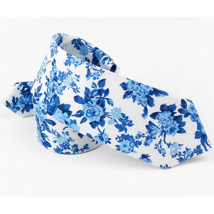 Men's Floral Printed Cotton Necktie