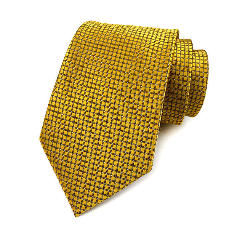 Men's Solid Color Subtle Checked Office Necktie