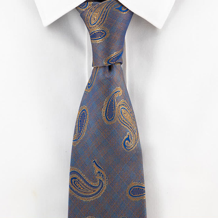 Men's Kaleidoscope Blue & Gold Paisley Necktie