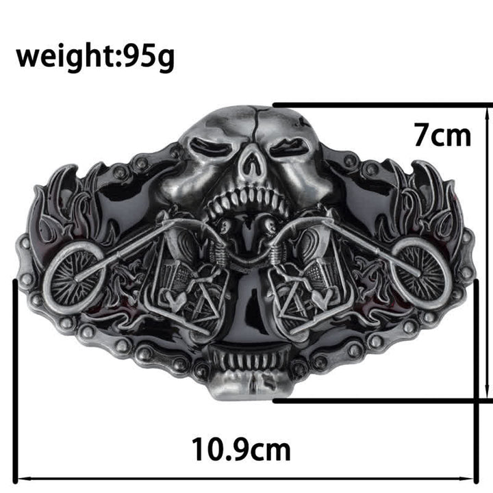 Men's Gothic Motorcycle Ghost Head Leather Belt