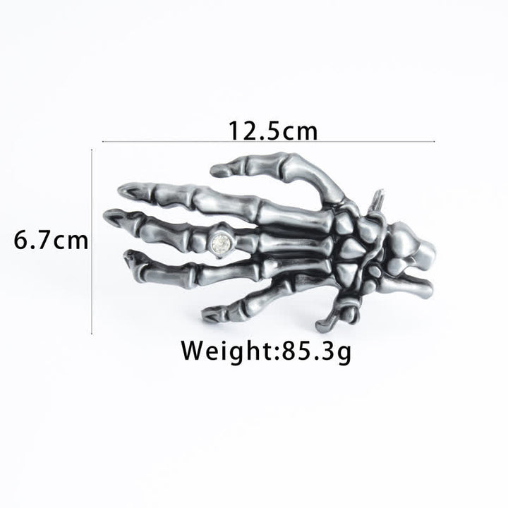 Men's Rock Punk Skeleton Hand Leather Belt - image 10
