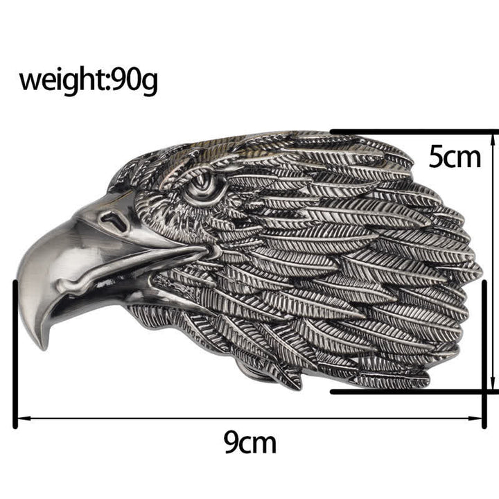 Men's DIY 3D Bald Eagle Head Buckle Leather Belt