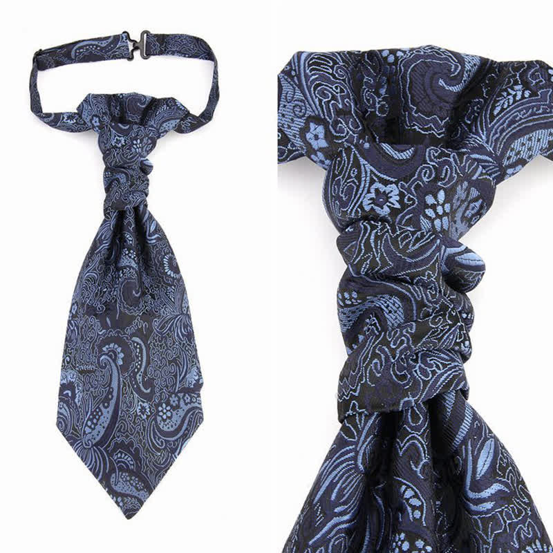 Men's Paisley Suit Vest Pre-tied Necktie - Navy - image 5