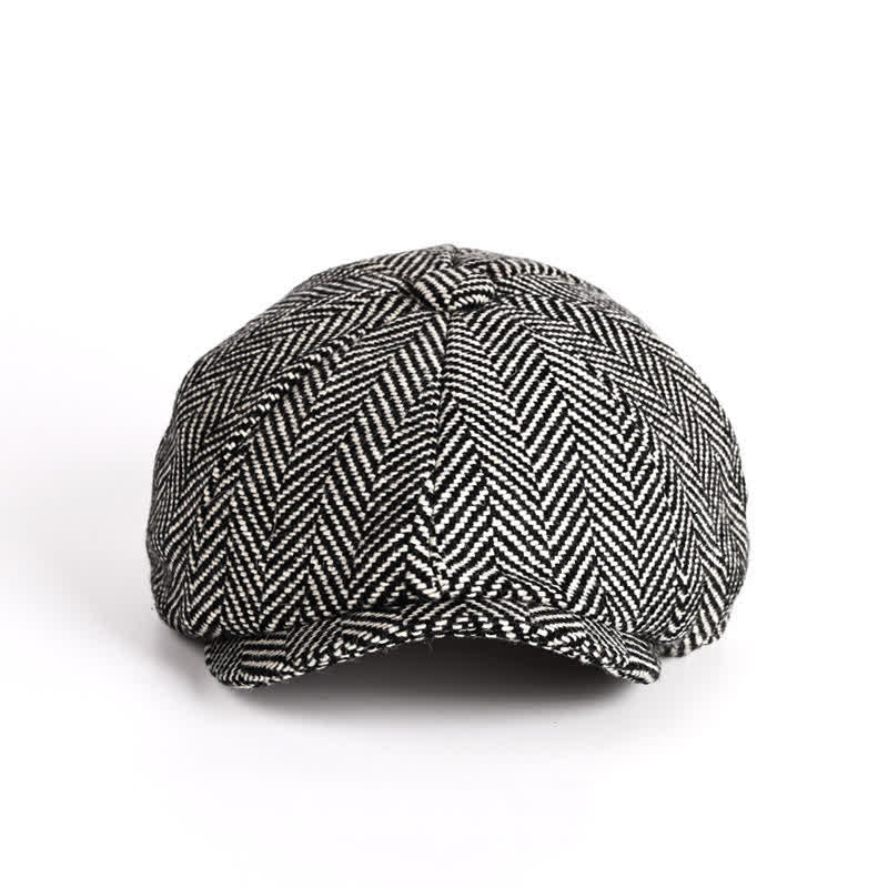 Herringbone Octagonal Cap Flat Cap Beret