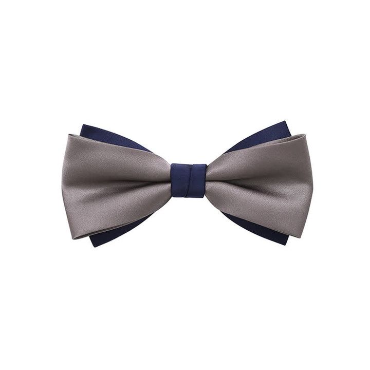 Men's Double-Layers Color Clash Bow Tie