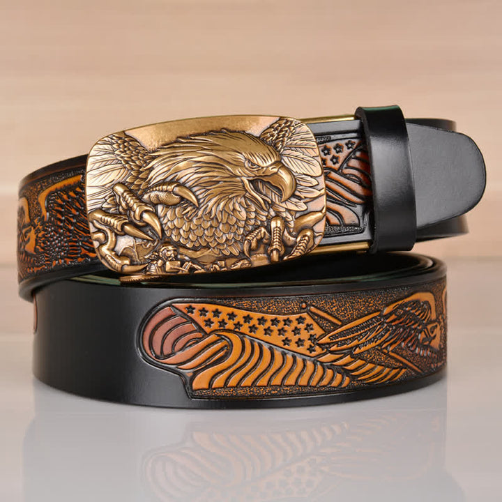 Men's Mighty Eagle Sharp Claw Automatic Buckle Leather Belt