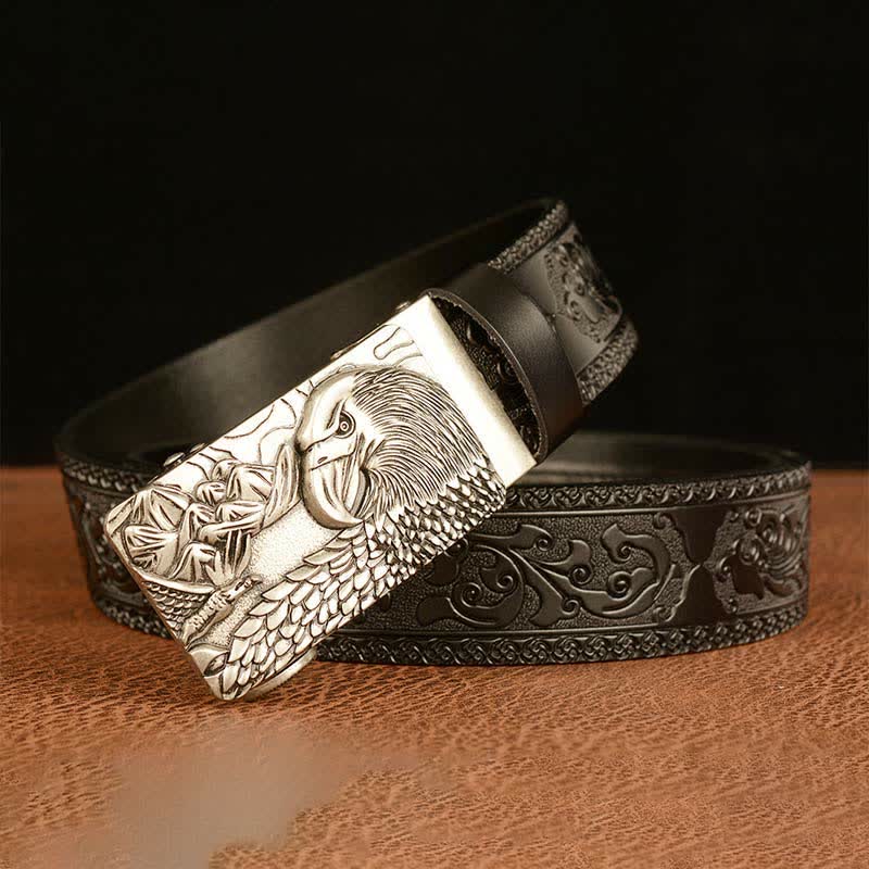 Men's Landscape Animal Eagle Leather Belt