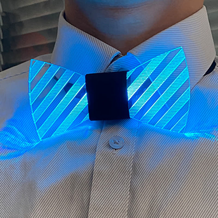 7 Colors Striped Luminous Party Acrylic Bow Tie