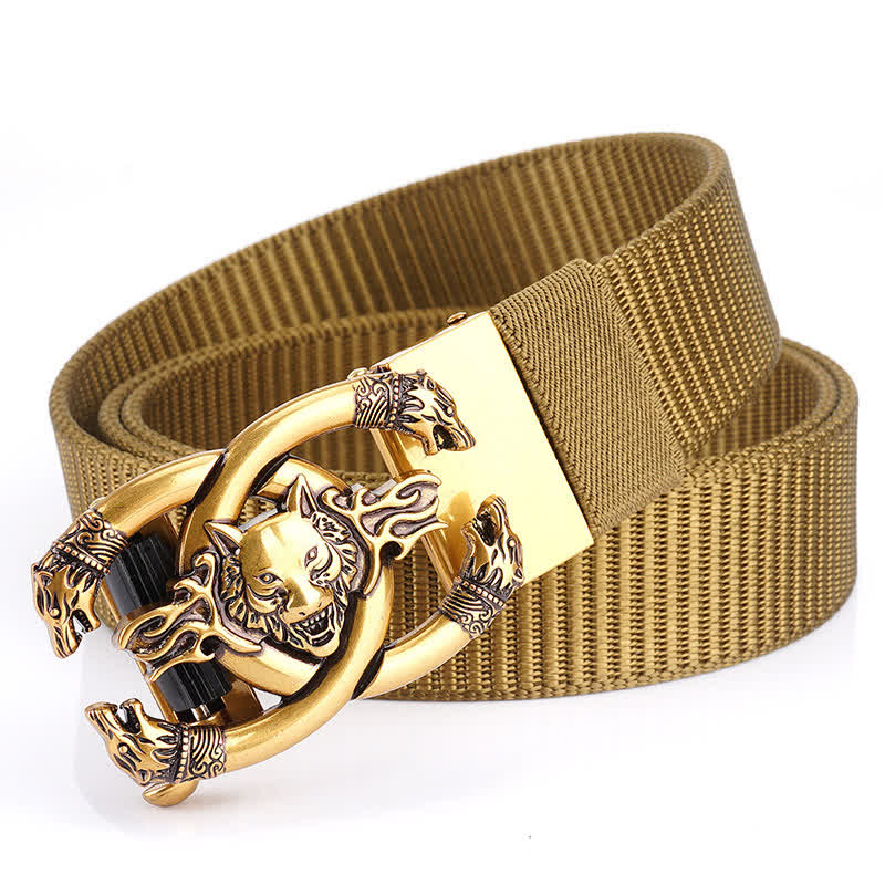 Men's Fierce Wolves In Flame Nylon Belt