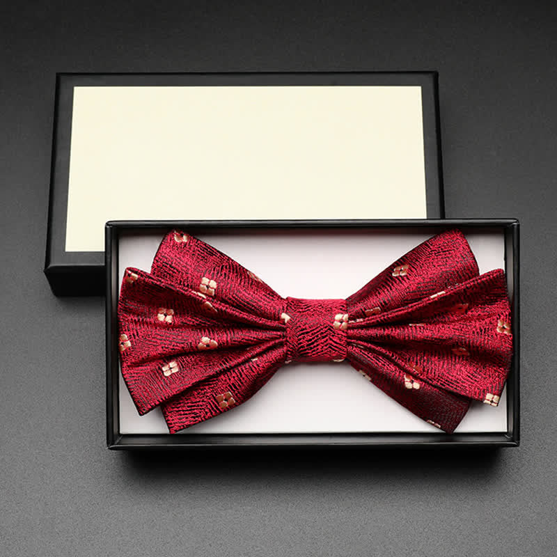 Men's Red Fragrant Tiny Flowers Bow Tie