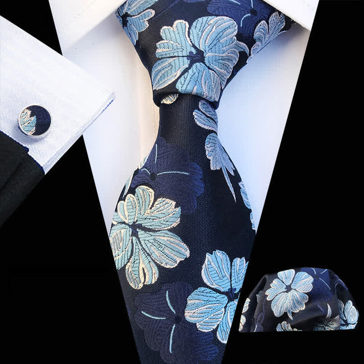 3Pcs Men's Daisy Floral Necktie Set