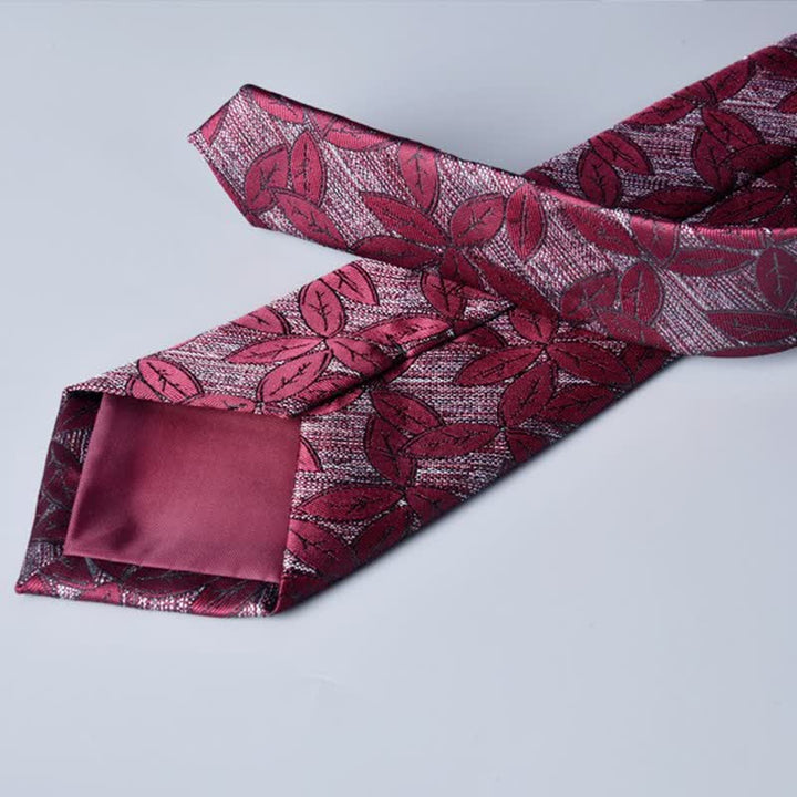 Crimson Men's Vintage Little Leaves Necktie