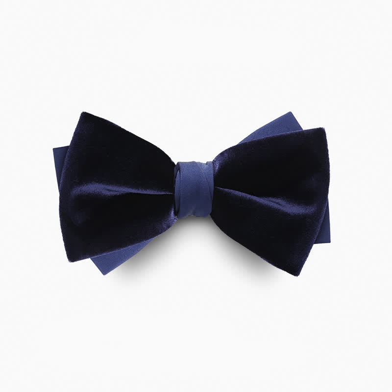 Men's Velvet Double Layers Bow Tie