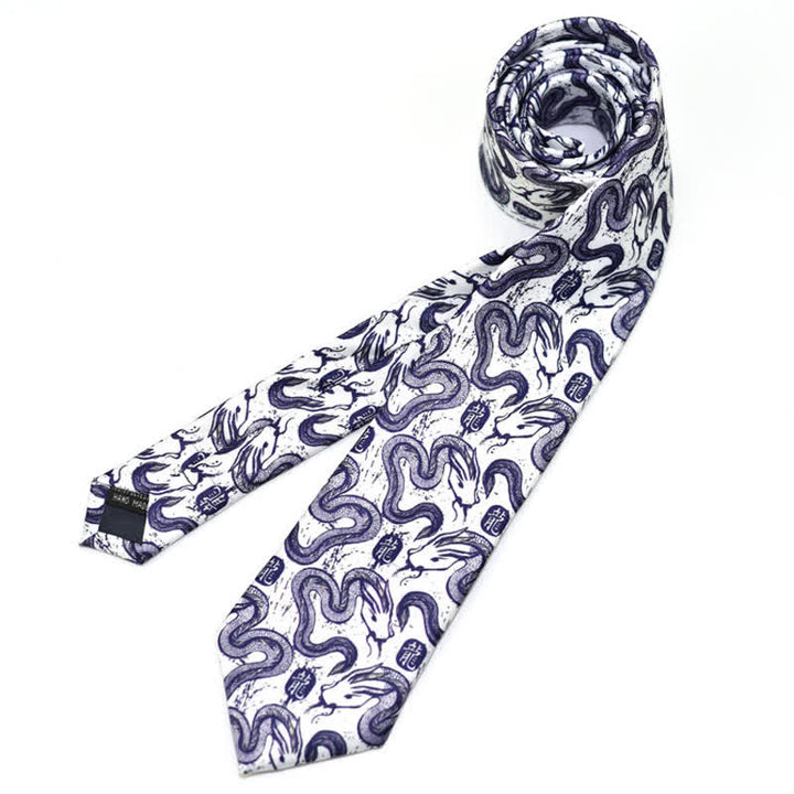Men's Creative Funny Printed Necktie - Dragon - image 12