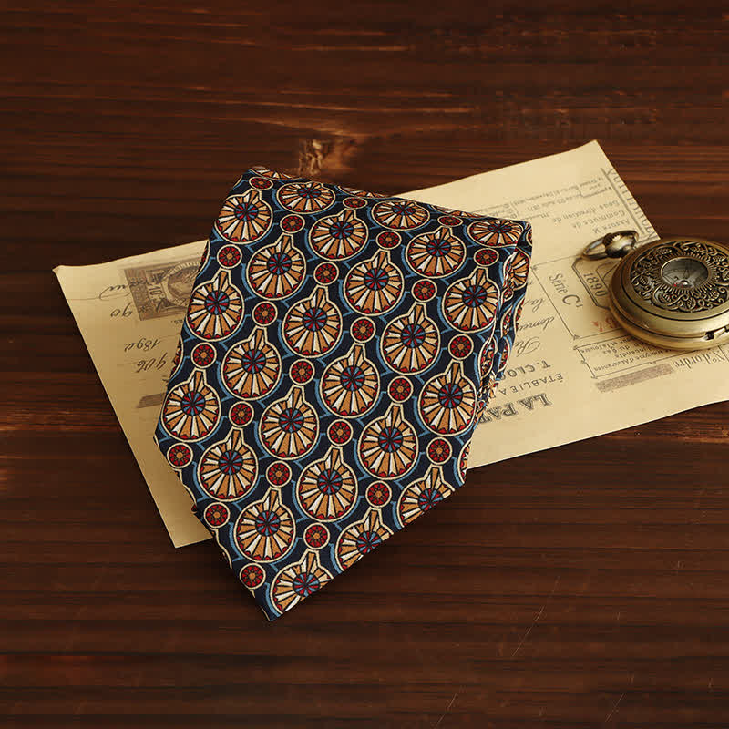 Men's Luxurious Medallion Geometric Necktie - Blue & Red - image 4