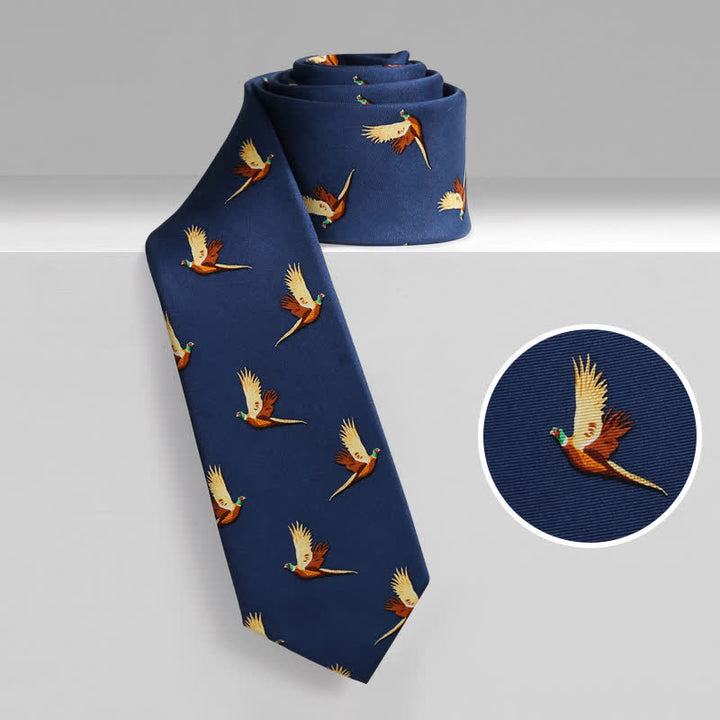 Men's Navy Blue Pheasant Flighting Necktie