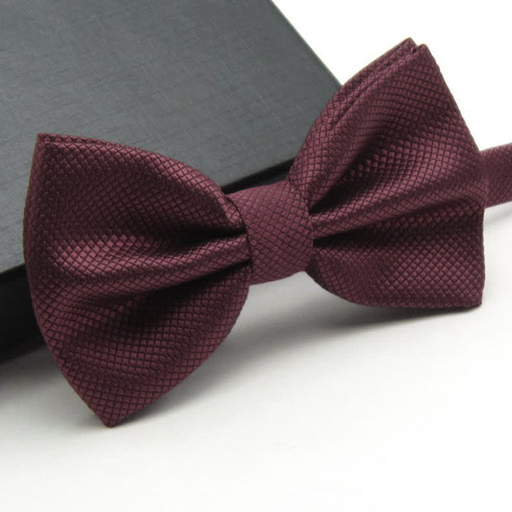 Men's Micro-checked Basic Color Bow Tie