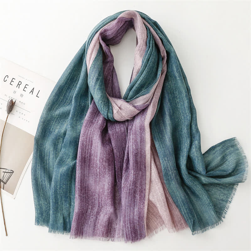 Women's Lightweight Mixed Color Stitching Scarf