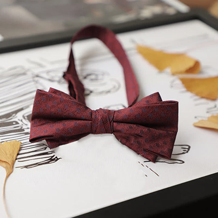 Men's Burgundy Series Gentleman Bow Tie