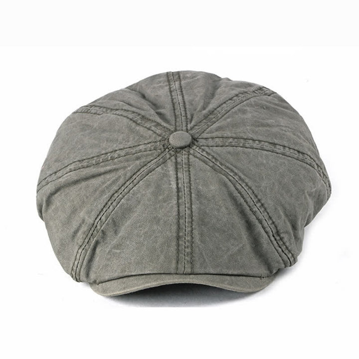 Casual Washed Aged Cotton Beret Cap