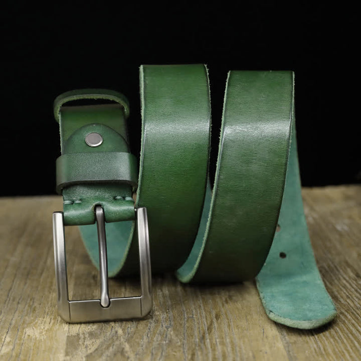 Men's Original Personalized Leather Belt - Army Green - 46 - image 9