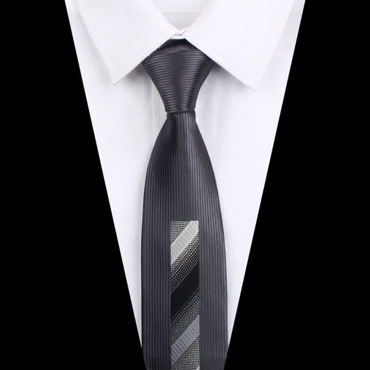 Men's Modern Patchwork Vertical Striped Necktie