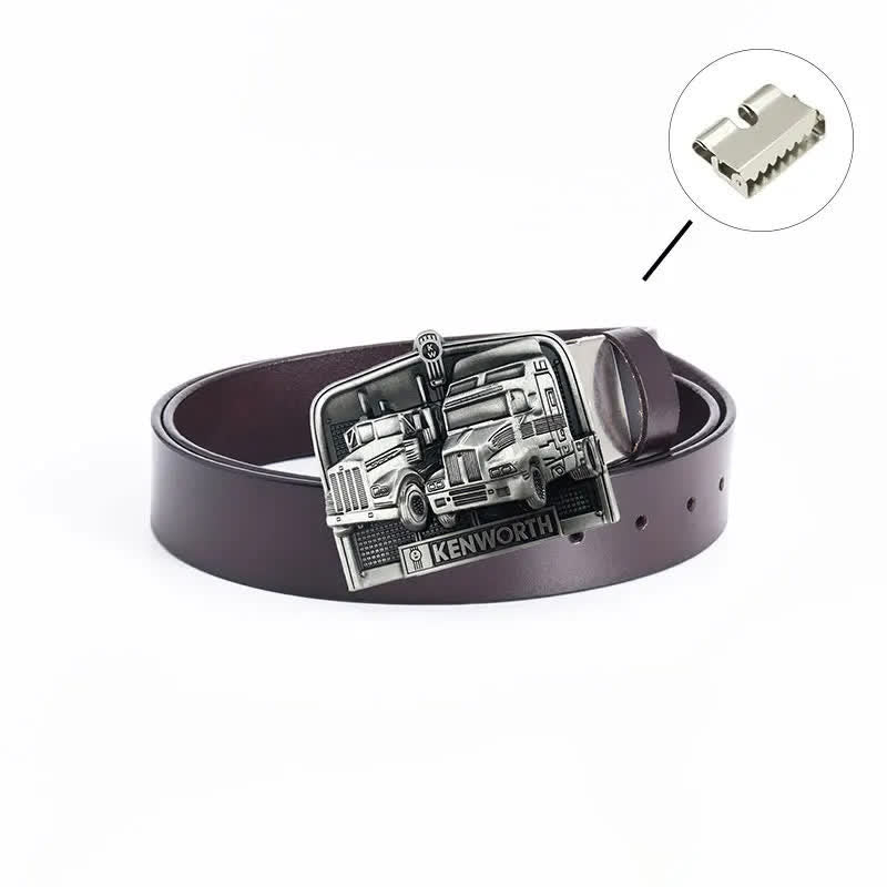 Men's Punk Truck Driver Enamel Buckle Leather Belt