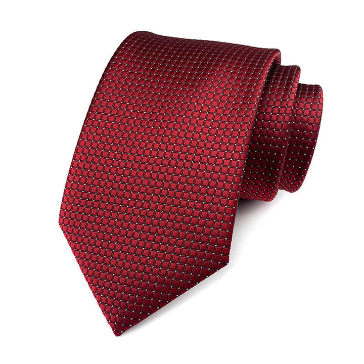 Men's Solid Color Subtle Checked Office Necktie