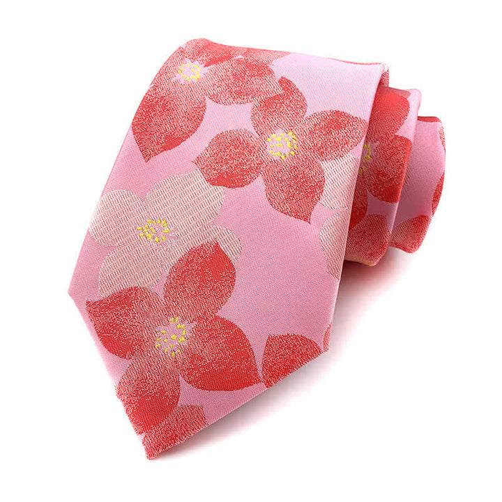 Men's Elegant Large Blossom Floral Necktie