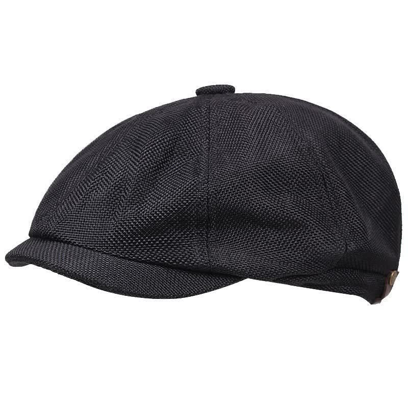 Leisure British Newsboy Octagonal Beret Cap - Black - M (22"-22 7/8") - image 0