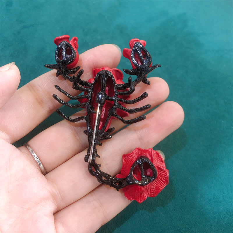 Men's Personality Scorpion Rose Brooch