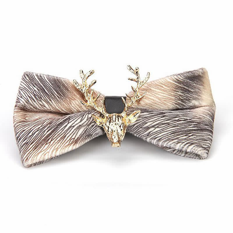 Men's Reindeer Head Velvet Bow Tie