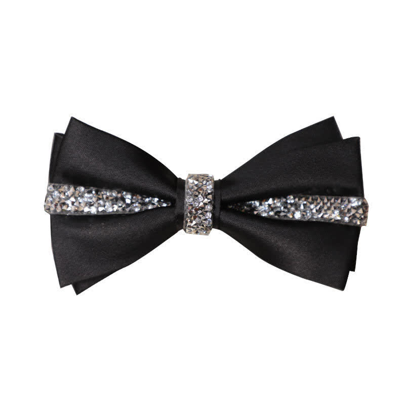 Men's Shining Rhinestone Satin Bow Tie