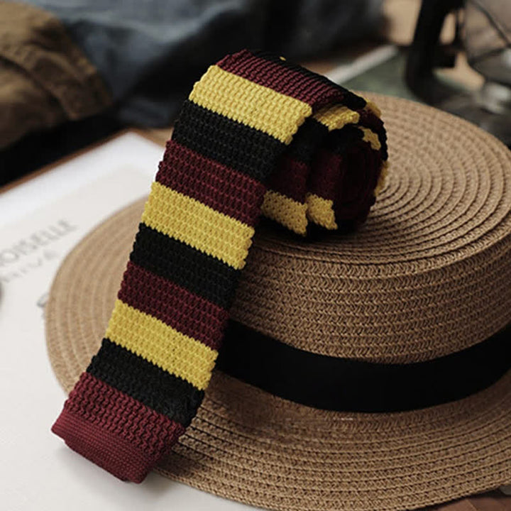 Men's Autumn Horizonal Striped Knitted Necktie