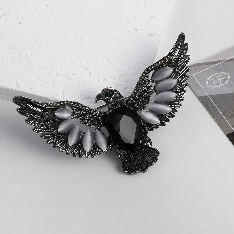 Men's Flying Hawk Gem Brooch