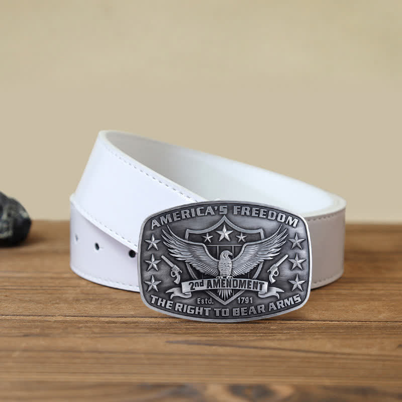 Men's DIY Eagle America's Freedom Buckle Leather Belt