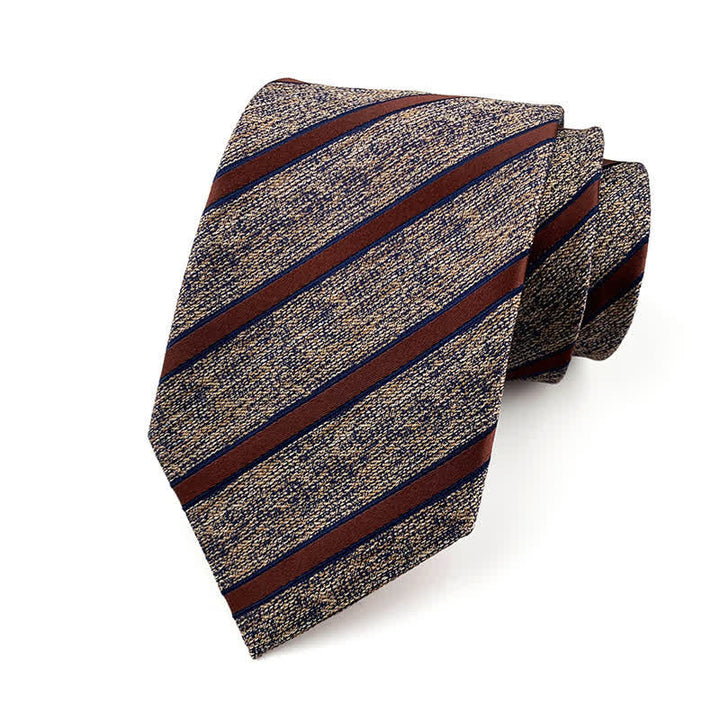 Men's Classic Thin Striped Necktie - Brown - image 6