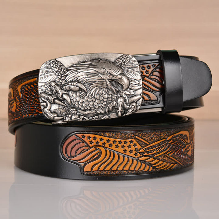 Men's Mighty Eagle Sharp Claw Automatic Buckle Leather Belt