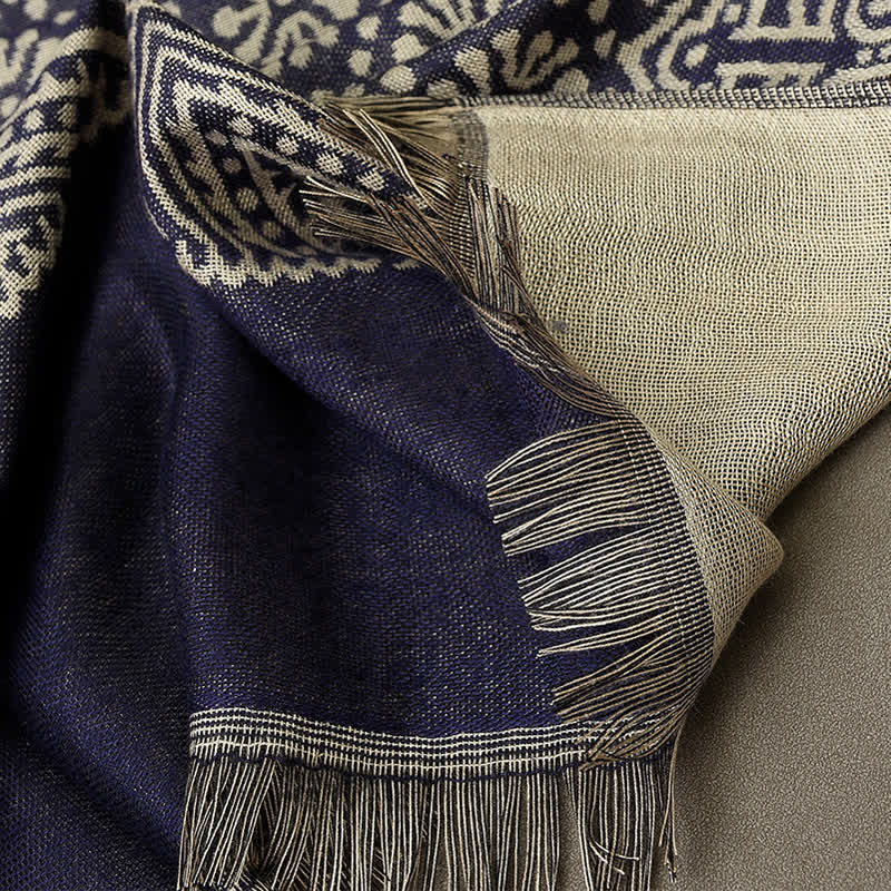 Men's Cotton Linen Lightweight Ethnic Scarf