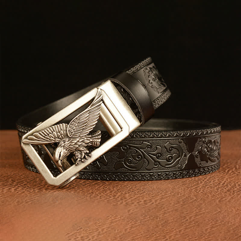 Men's Vintage Hollow Eagle Buckle Leather Belt