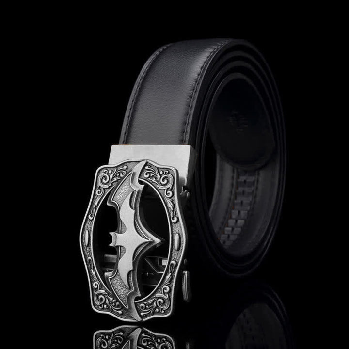 Men's Bat Hollow Buckle Leather Belt