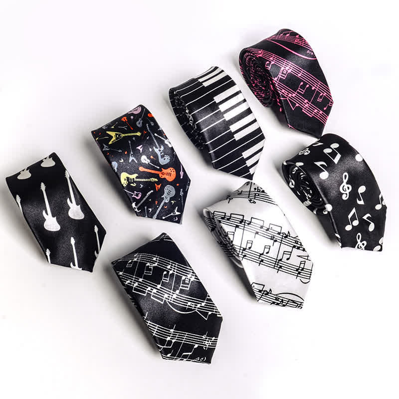 Men's Personality Piano Music Note Necktie