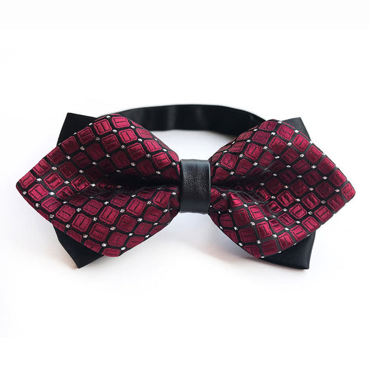 Men's Dotted Diamond Double-layer Pointy Bow Tie