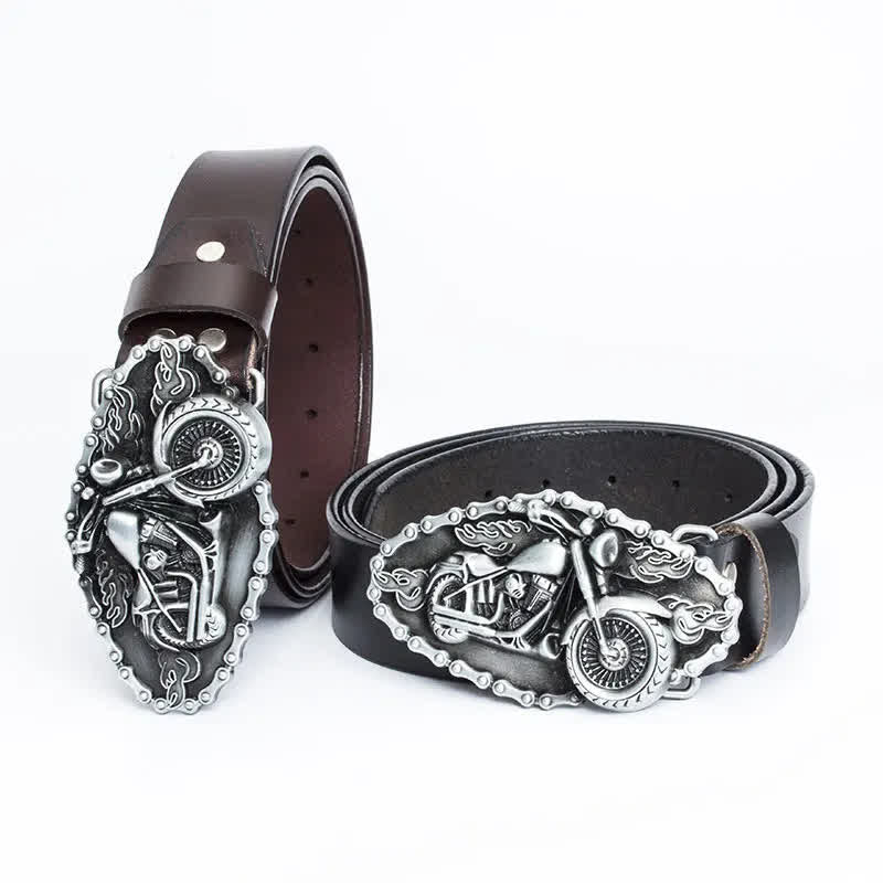 Men's Punk Locomotive Motorcycle Leather Belt