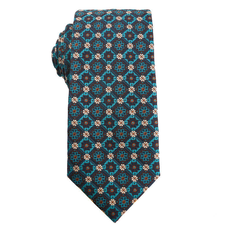 Men's Artsy Jasper Turquoise Series Necktie - Floral - image 3