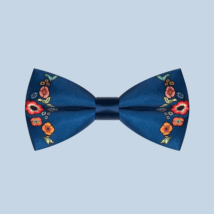 Men's Navy Baroque Flower Bow Tie