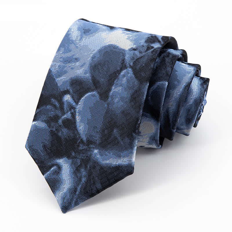 Men's Abstract Dark Blue Dreamworld Necktie - Dark Blue - image 0